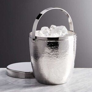 Crate & Barrel Graham Hammered Metal Ice Bucket